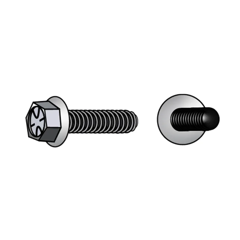 Metric flange bolts, Full thread, Zinc plated class 8.8 steel, 6mm x 1.0mm x 16mm